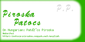 piroska patocs business card